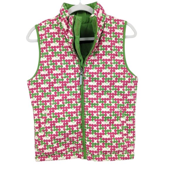 Burton Girls Reversible Puffer Vest XL Pink Green Outdoor Preppy Cold Weather - Picture 2 of 14